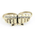 Vintage Butterfly Two Finger Rings For Woman 10083094